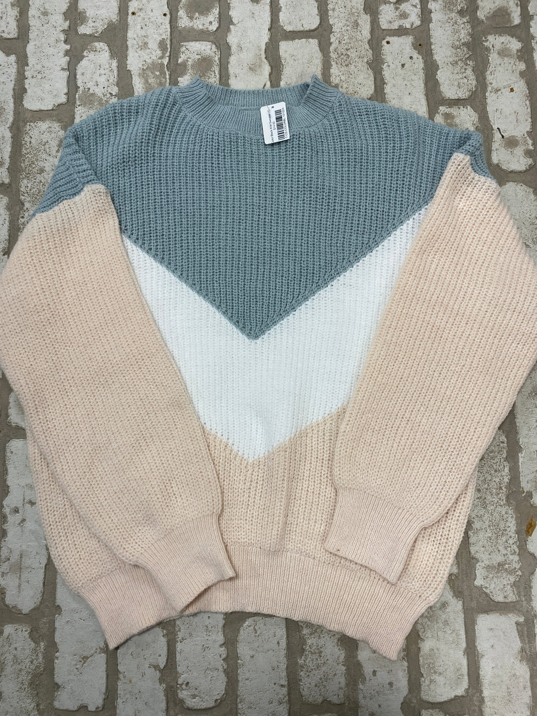 Color Block Knit Sweater (S)